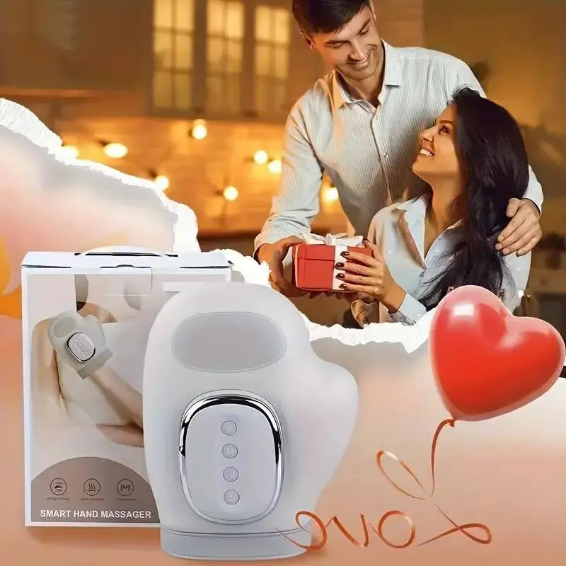 Hand Massage Device with Heat Therapy and Pressure Massage, Relieves Joint Pain, 3D Stereoscopic Pressure, Ideal for Office Workers and Gamers