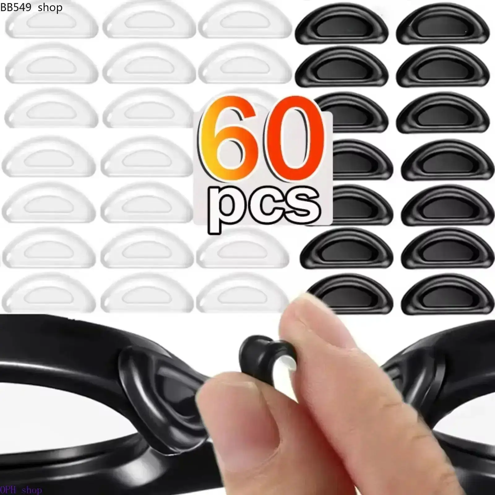 40/60Pcs Self Adhesive Transparent Silicone Nose Pads Anti Slip Soft Comfort Glasses Cushions Eyeglass Replacement Eyewear Accessories #SummerWins