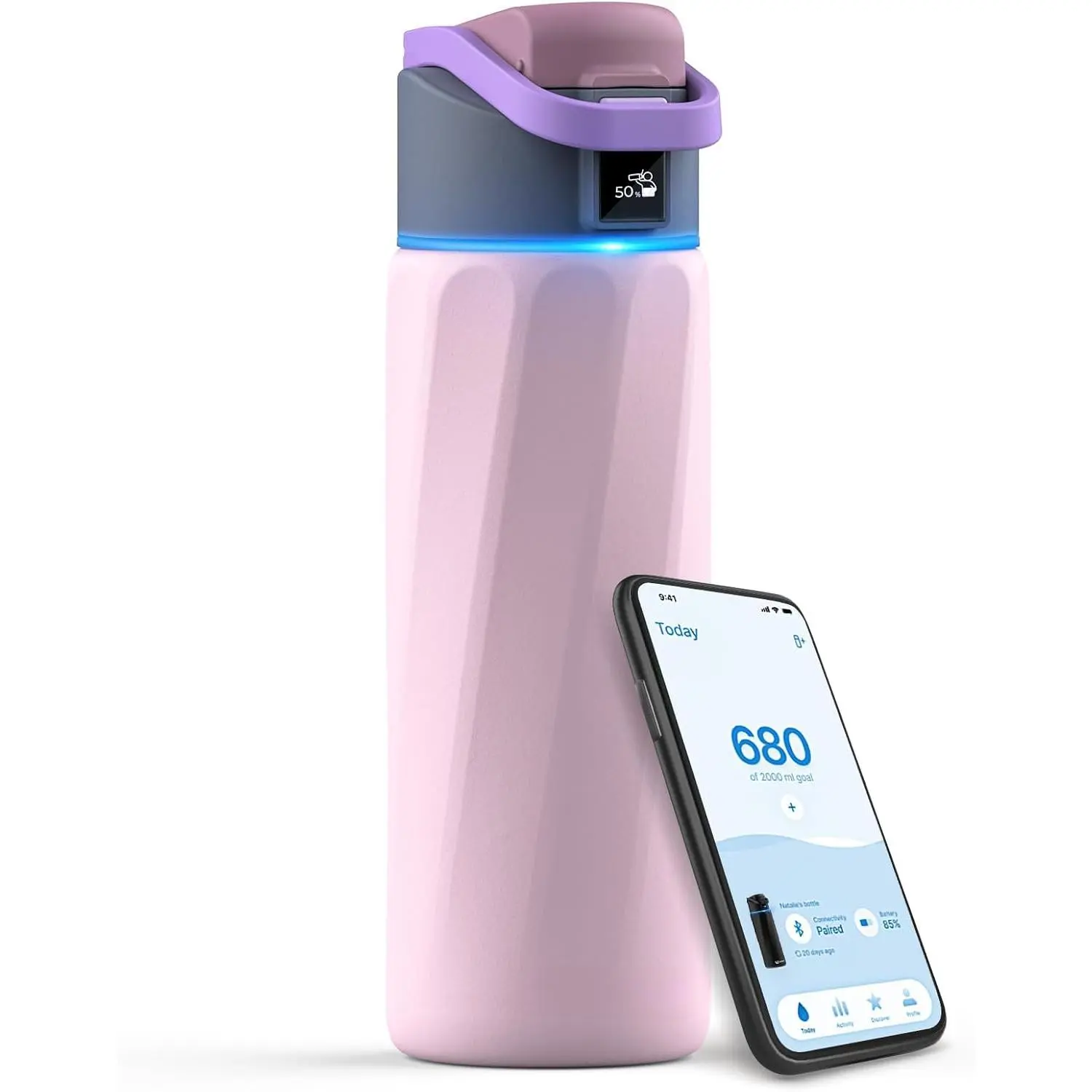 Smart Water Bottle that Reminds You to Drink, 24oz BPA-Free Stainless Steel Vacuum Insulated, Wide Mouth Water Tracker Bottle with APP  School, Gym, Office, Ideal  Mother's Day