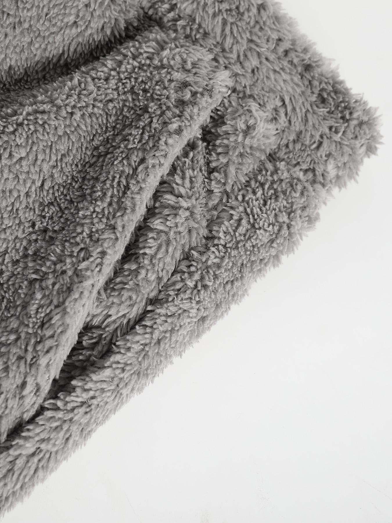 Men's Grey Drawstring Knit Hoodie & Pocket Shorts Plush Set, Regular Fit Casual Long Sleeve Hooded Sweatshirt & Shorts, Men's Fall & Winter Clothes