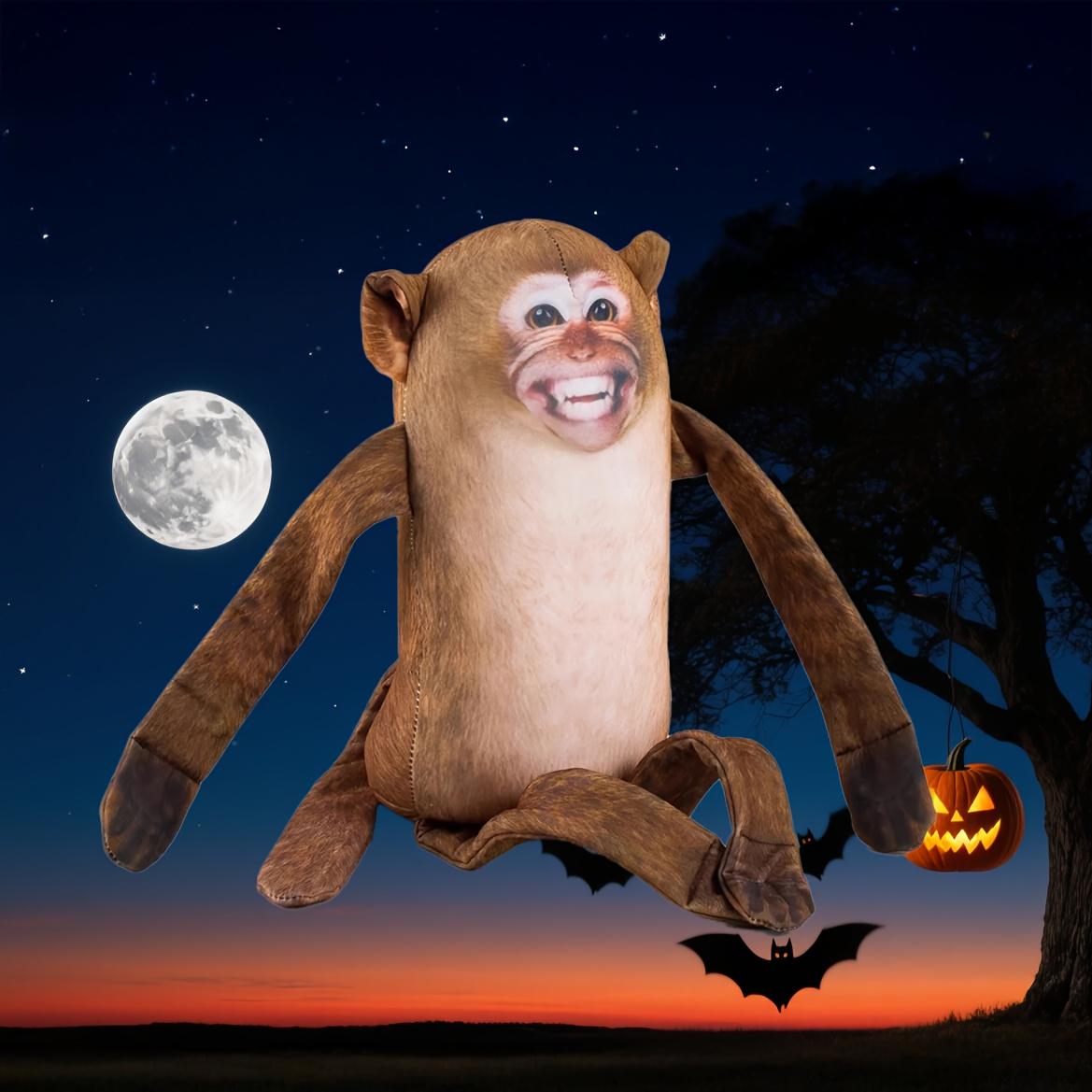 Mischievous Monkey Plush Toy – Fun Fridge Hanging Decor, Perfect Office Prank Gift & Cute Accessory for Monkey Lovers! weighted Anxiety Relief Stuffed with Lights and Music Cartoon Gorilla Backpack heat