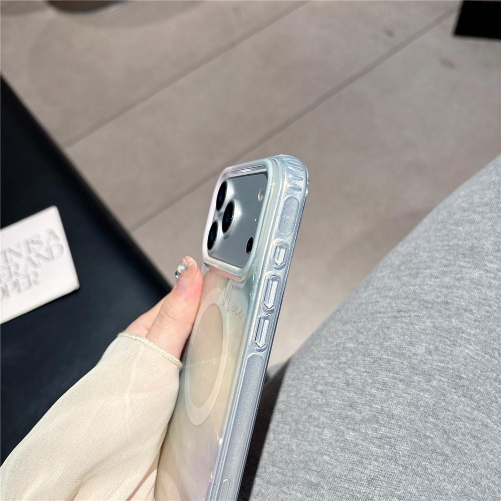 Cute Gradient Shell Pattern iPhone Case, Magnetic Kickstand, Shockproof, Compatible with iPhone 17 Series, Trendy Aesthetic for Women