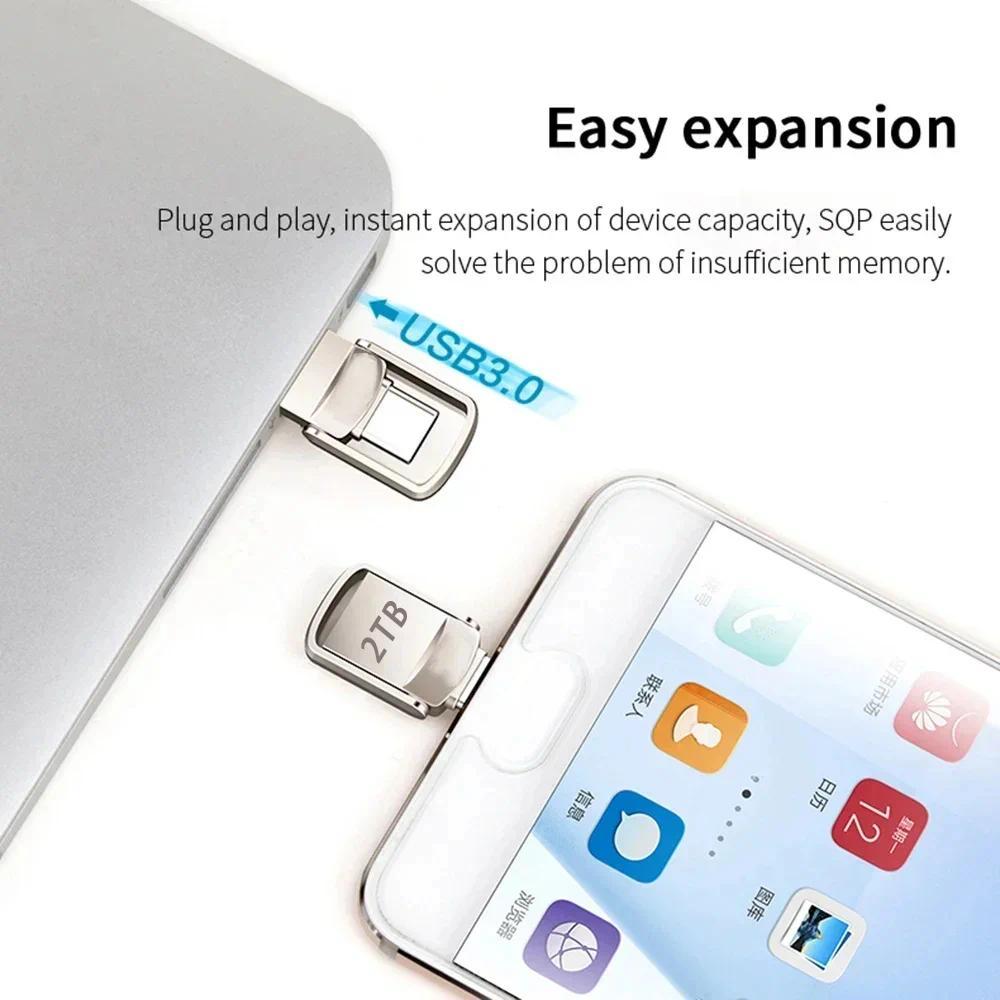 2TB USB C Flash Drive High Speed USB 3.2 Memory Stick for Phone & PC | Portable External Storage, Plug and Play Thumb Drive pen drive flash disk