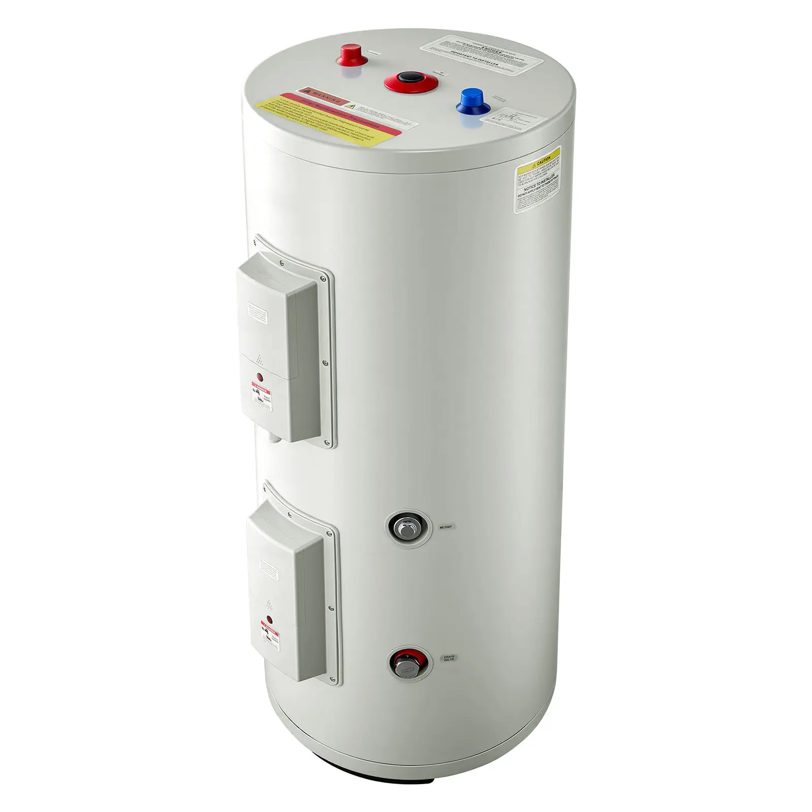 30 Gallon Electric Tank Water Heater, 5000W Point-of-Use Hot Water Heater with LED Display, Knob Control, Top Outlet, 240V with T&P Valve for Large Families, Small Commercial Spaces, Gray