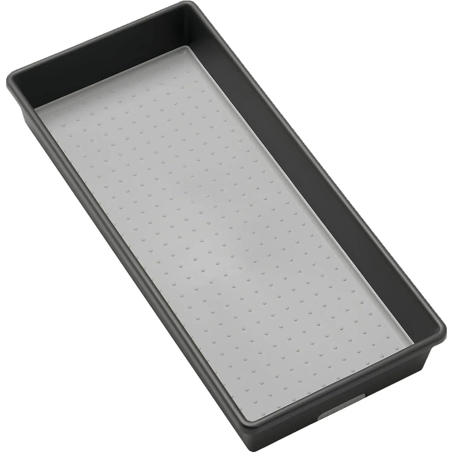 Plastic Multipurpose Storage Organizer Bin for Drawers, Low-Profile Storage Bin Drawer Organizer, Granite