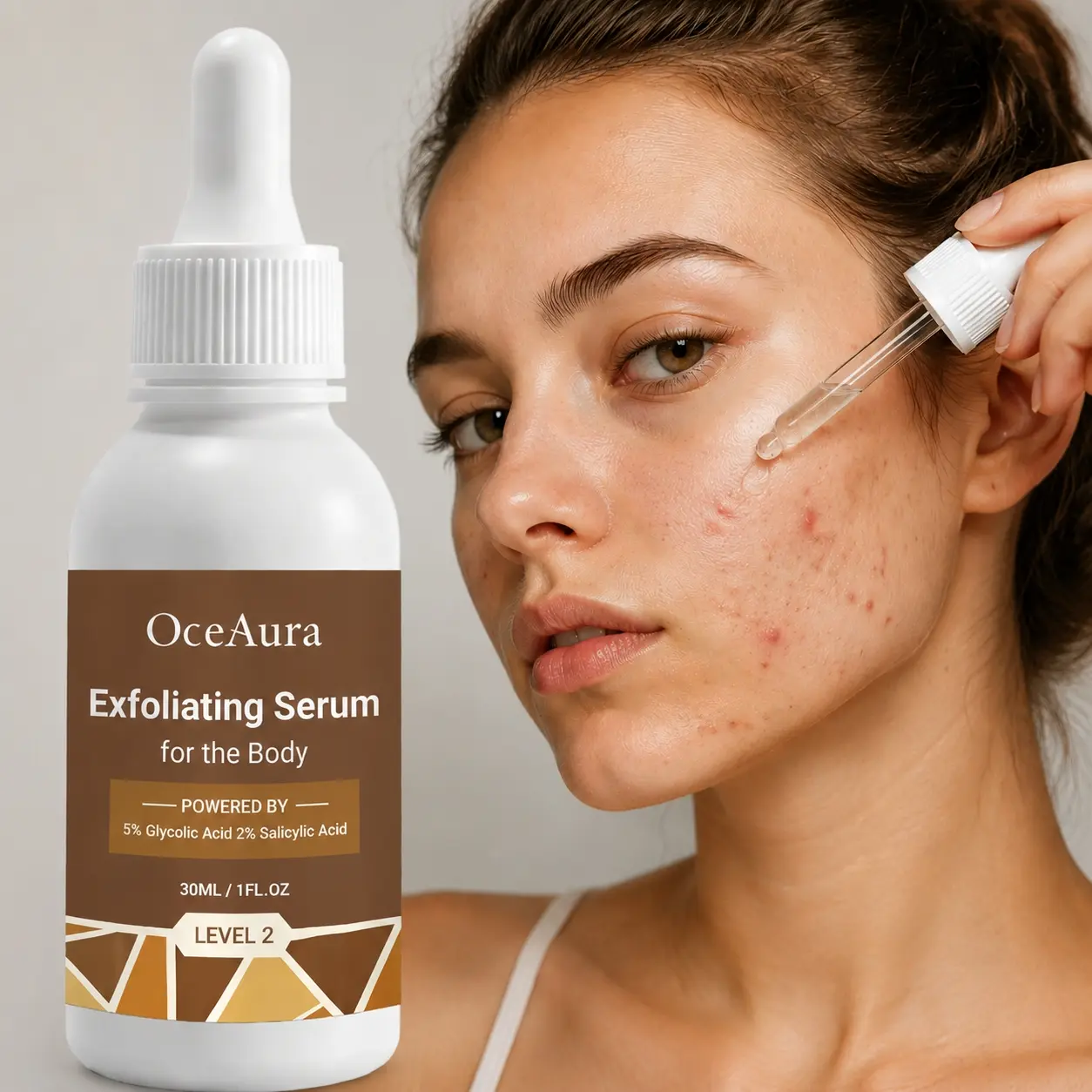 Level 2 Mandelic Acid Serum | Body Acne, Clear Butt Acne, face Acne, Hyperpigmentation, Ingrown Hairs, Even Skin Texture | Daily Skincare, Safe for Sensitive Skin, Skin care