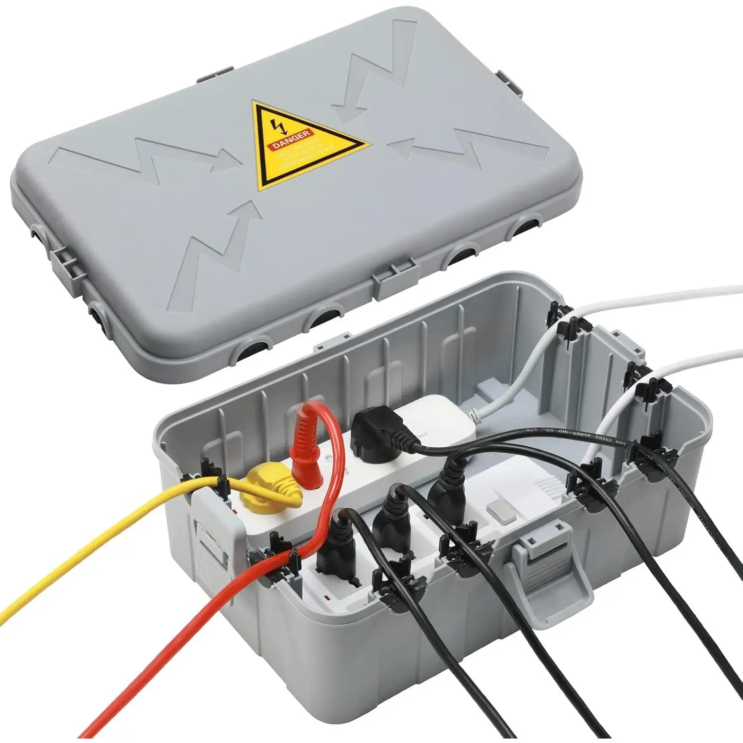 Large Outdoor Electrical Box(12.5x8.5x5inch),IP54 Waterproof Outdoor Outlet Covers,Weatherproof Extension Cord Covers Protect Outlet,Plug,Timer,Power Strip,Holiday Light,Grey