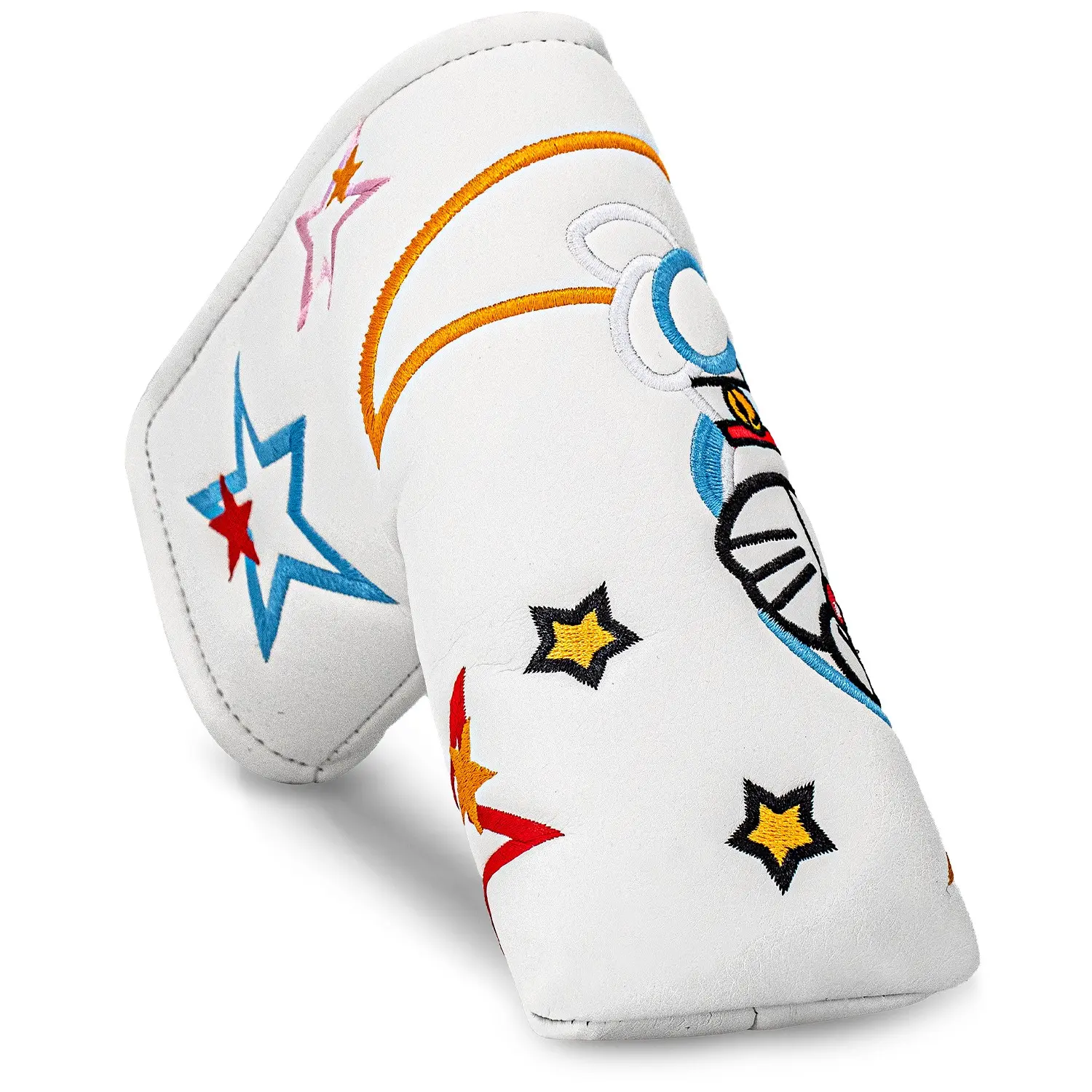 Waterproof Thickened Premium PU Golf Blade Putter Cover, Cute Pattern Embroidery, Universal Golf Headcover, Ideal Gift for Golf Enthusiasts