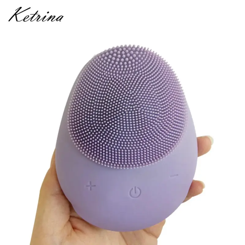 Silicone Facial Cleansing Brush - Gentle Ultrasonic Face Scrubber for Deep Pore Cleaning, IPX6 Waterproof USB-Rechargeable Exfoliator with 3-Minute Auto-Stop Function, 120g, 2-Hour Charge, 20-100mAh, 3.9V, Abs-Enhancing Beauty Accessory