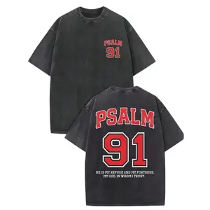“Psalm 91” Christian Graphic Tee: “He Is My Refuge And My Fortress, My God, In Whom I Trust” Bible Verse T-Shirt