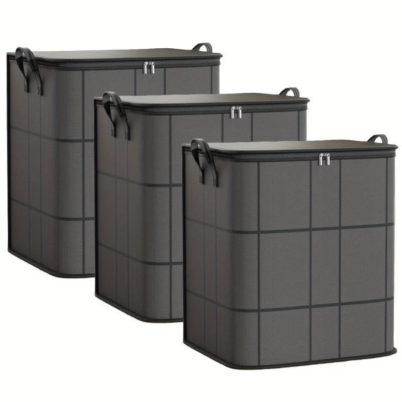 [Under Bed Storage Bags] Under Bed Storage Bags | Large Capacity Stackable | Durable Non-Woven Fabric with Handles & Secure Flap Closure, Multi-Purpose Organizer for Clothes, Quilts, Blankets - Bedroom, Home Storage Containers