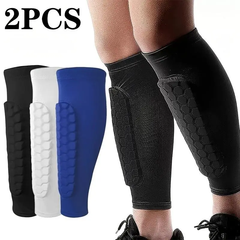 2 Pairs Honeycomb Shin Guards for Soccer, Basketball, Skateboarding, Unisex Protective Leg Guards, Shock Absorption, Durable Design, Soccer Accessories, Soccer Gear, Soccer Equipment