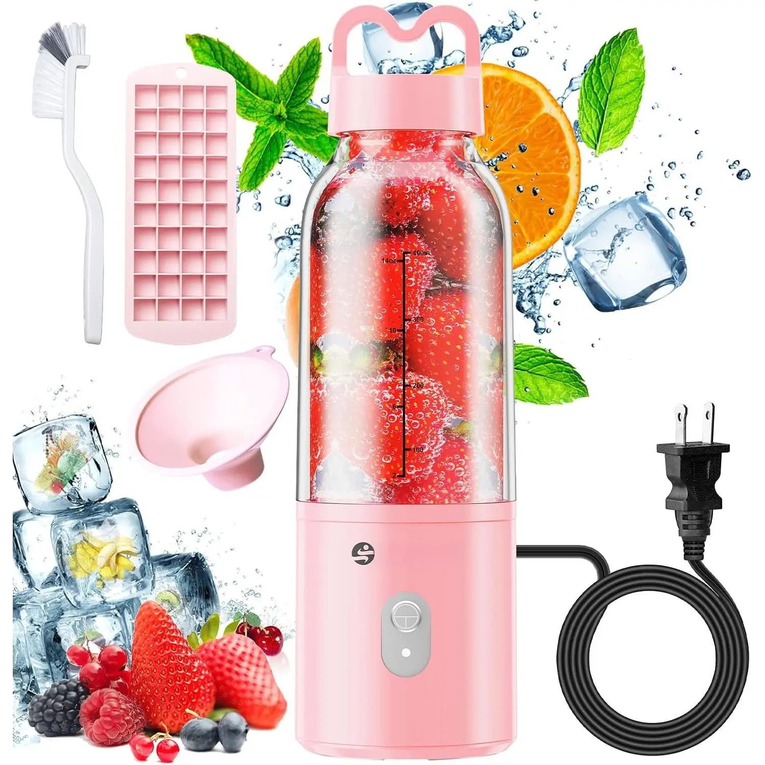 Portable Personal Blender 17oz, 175W Smoothie Maker,  | Compact 500ml blender for smoothies, shakes and  drinks, ideal for , office, gym and daily use