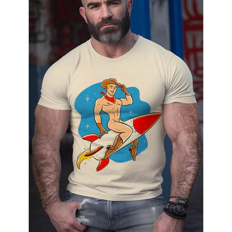 15-Color Crew Neck Printed T-Shirt - Western-Style Cross-Border Summer Bestseller - Pure Cotton, Casual, Versatile, and Stylish Short-Sleeve Men's Top