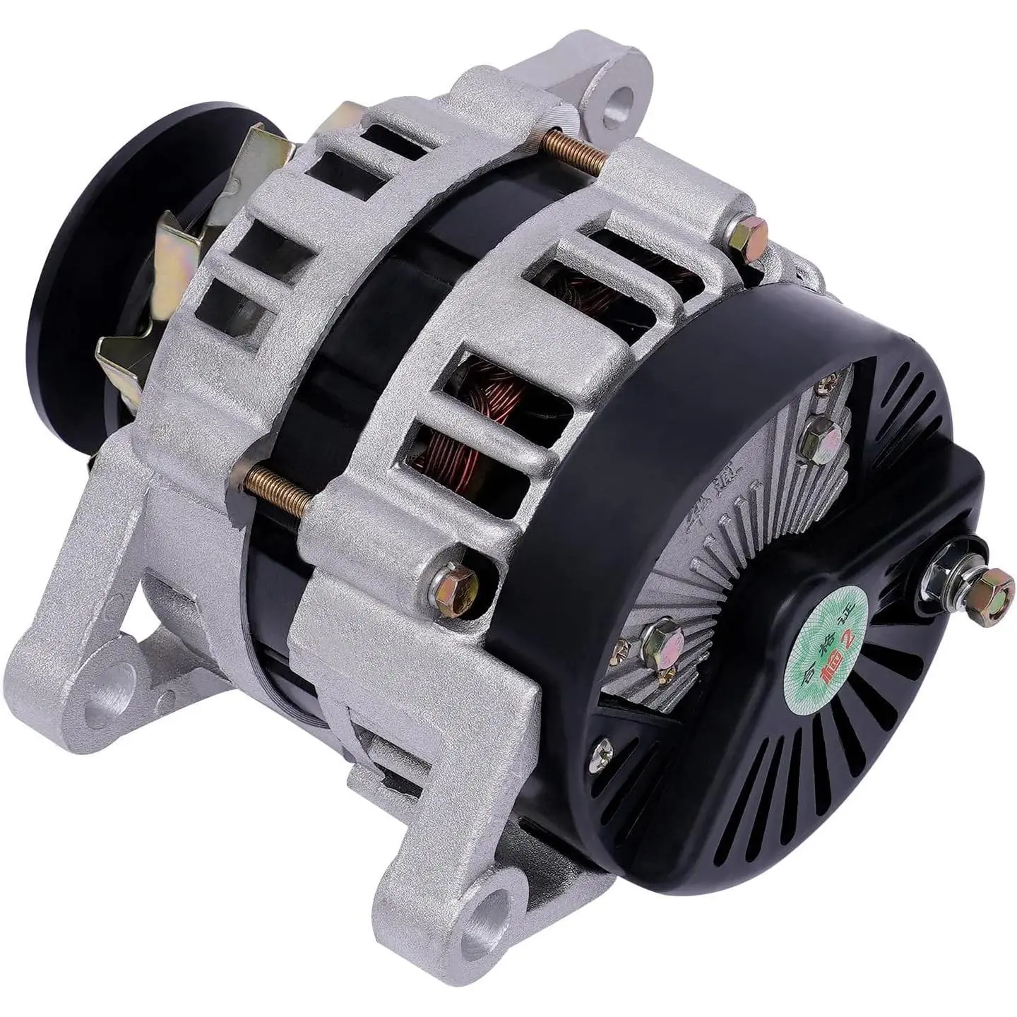 2000W Brushless Permanent Magnet Generator, Low RPM AC/DC Dual Use Alternator with Pure Coil, for Charging and Lighting Agricultural Vehicles Such As Tricycles, Tractors, 20.3Cm, 3.3Kg, Fan, Belt