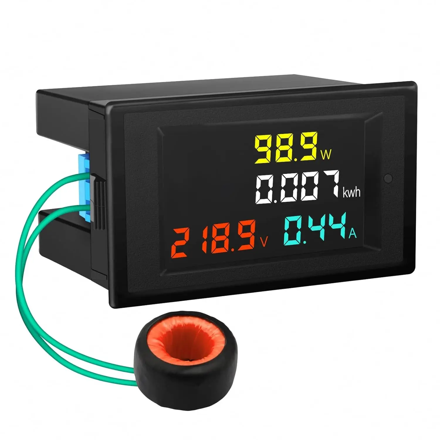 AC Power Meter 80-300V 100A Voltage Current Color LCD Display Panel Digital Voltmeter Ammeter Watt Active Power Energy Monitor Multimeter Volt Amp Meter with Current Transformer CT