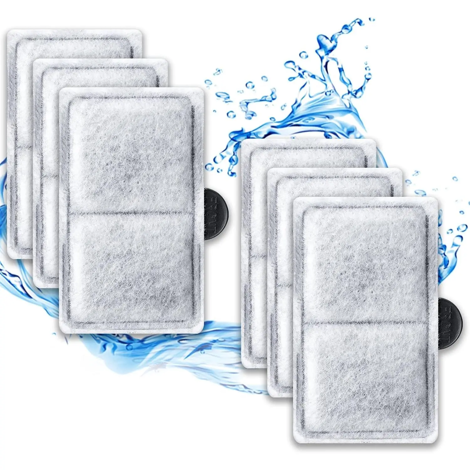 6 count EF-S Filter , Compatible EF-S /BF5 BETTAFLO, 3.76x1.97 inch | Actual size filter . Measure before buy. Not for  tanks. 6 pack for EF-S & BF5 BETTAFLO systems.