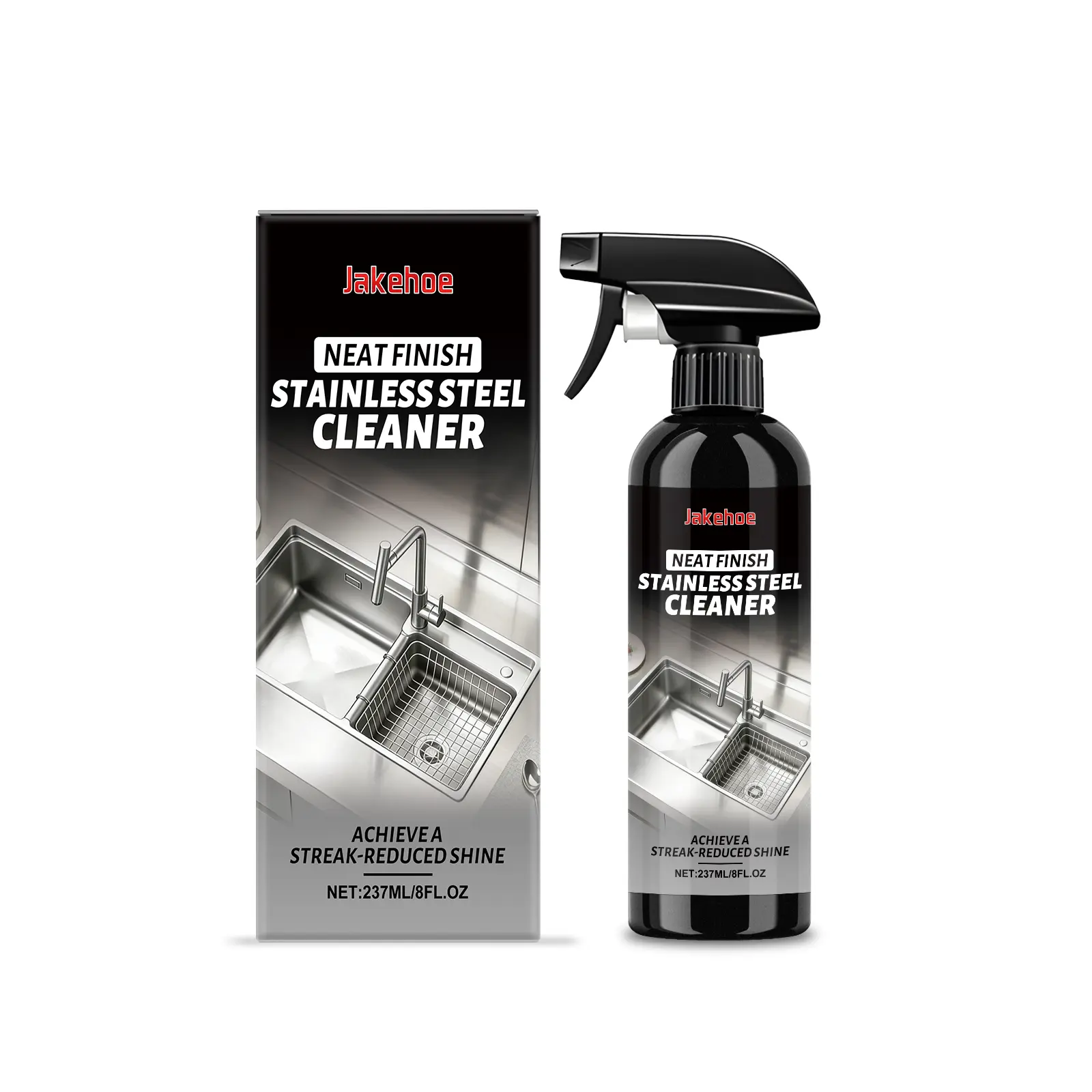Jakehoe Stainless Steel Cleaner Daily Kitchen Appliance Sink Oil and Dirt Cleaning and Renovation Spray