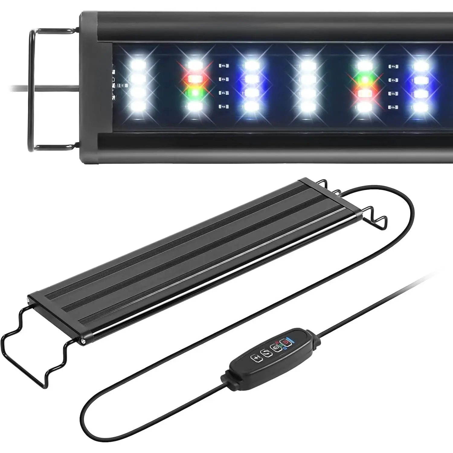 LED Aquarium Light with Timer for 12-16 Inch Fish , Brightness Adjustable, Full , Low Medium Light  Lamp