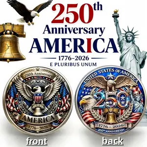 3D Embossed Coin 250th Anniversary, Bald Eagle Commemorative Coin 1776-2026, Creative Historical Design, Collectible Gift for Holidays
