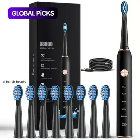 Electric Sonic Toothbrush, Teeth Cleaner, Powerful Cleaning, Rechargeable Design, Effective Plaque Removal, Ideal for Daily Oral Care #GLOBAL PICKS