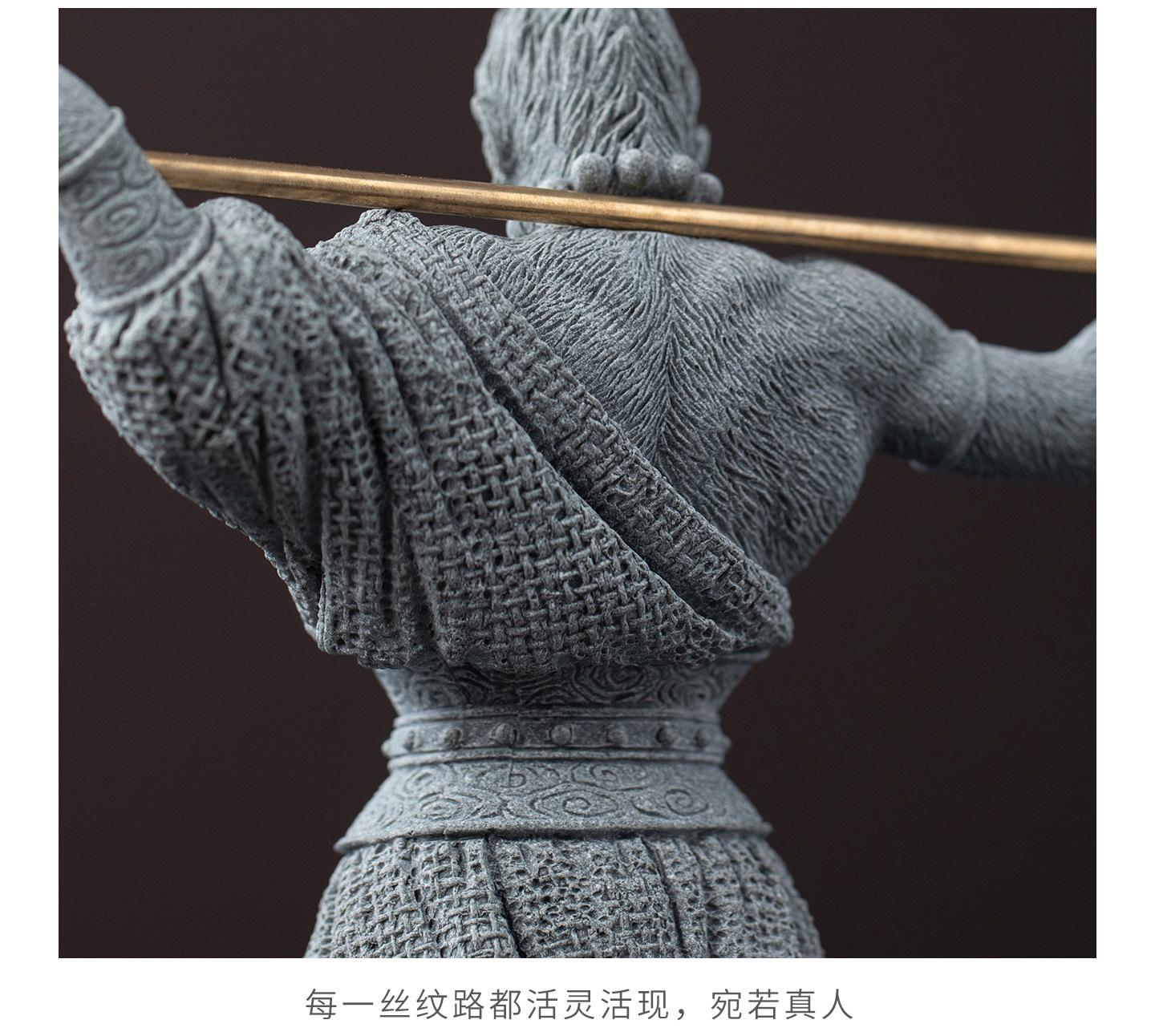 Chinese-style decorative figurine of the Buddha's opponent, the Great Sage Sun Wukong, for home entrance, tabletop decoration, and aquarium landscaping