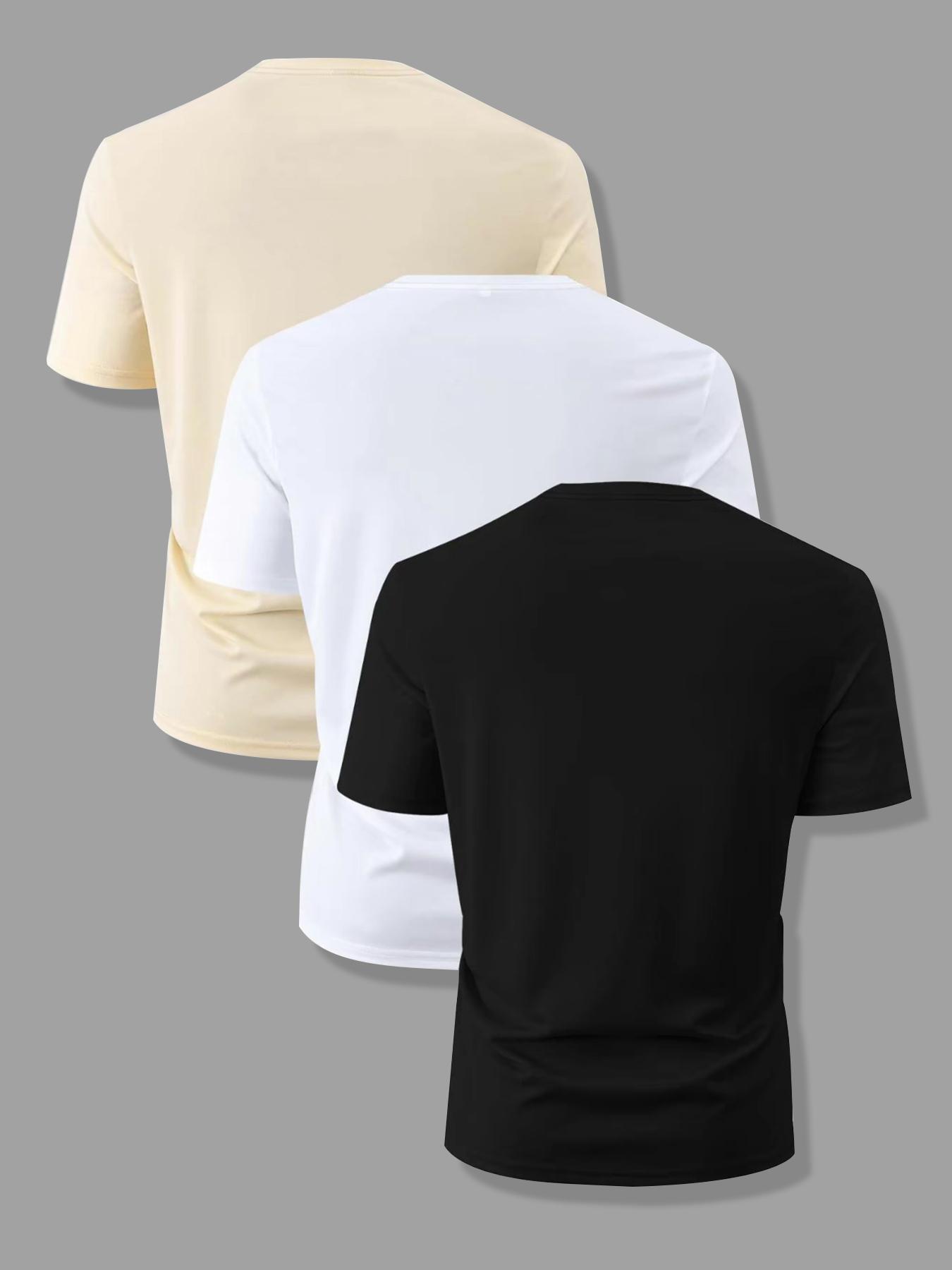 Men's Cross Print Round Neck Tee, Regular Fit Casual Short Sleeve Crew Neck T-shirt for Summer, Fashion Men's Top for Daily Wear, Athletic T Shirt