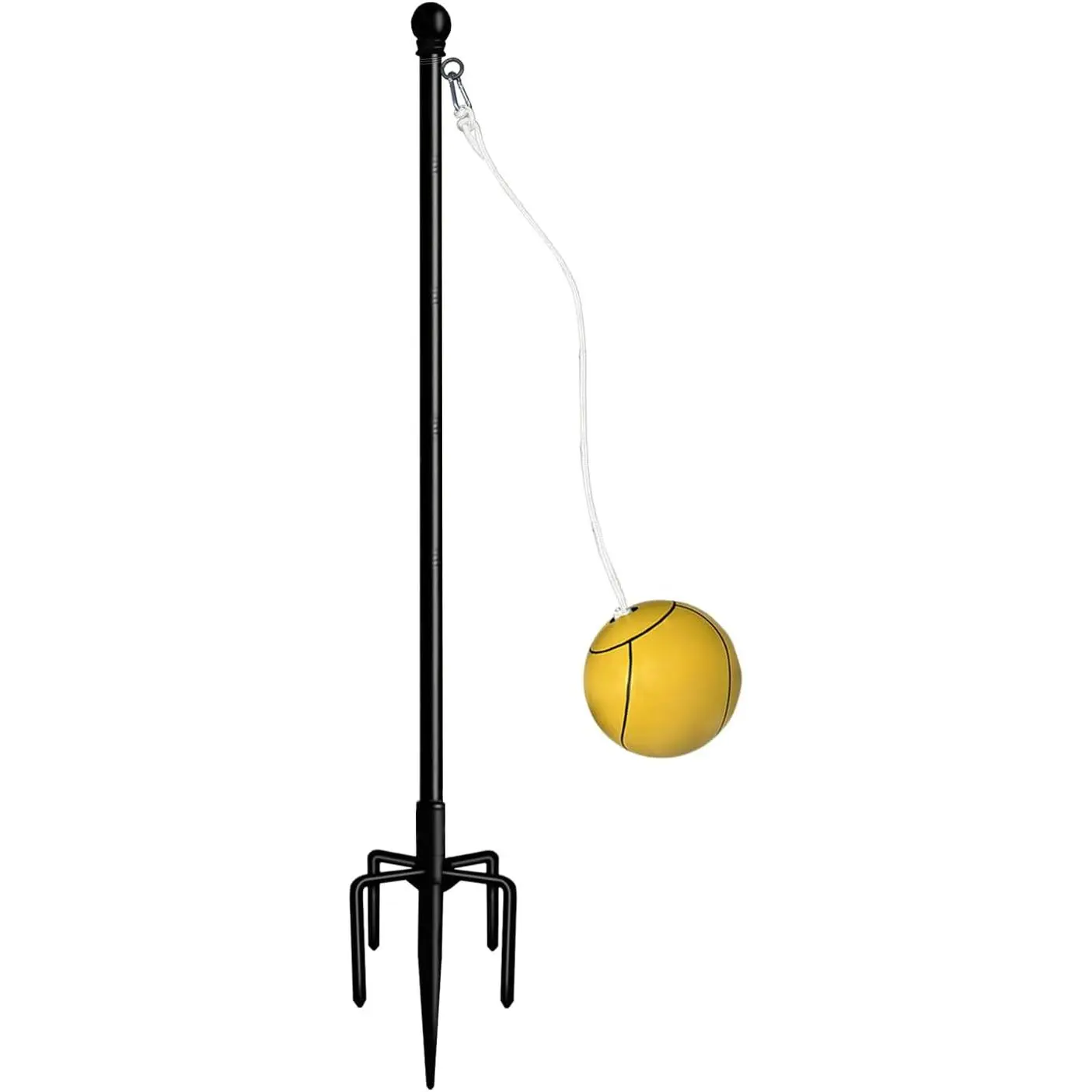 Set with Ball & Rope for Outdoor Backyard, Adjustable Tether Ball Pole with Reinforced -Prong Base for Playground, Outside Ball Games Sports for  Adults,