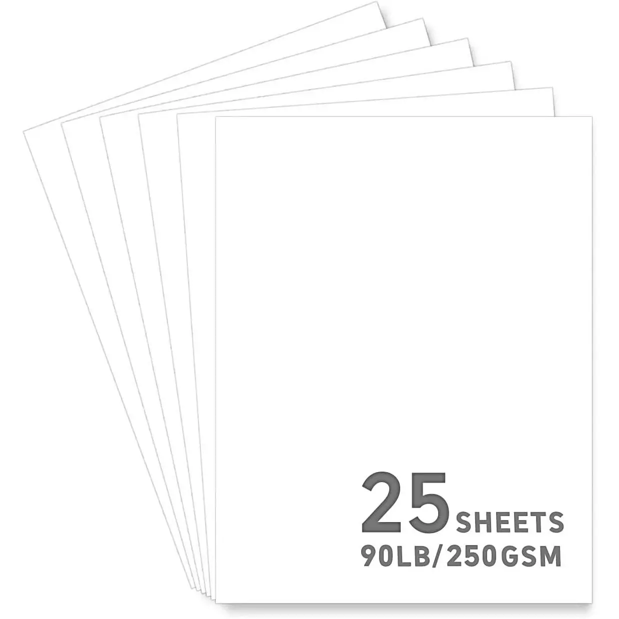 25Sheets White Cardstock Paper, 8.5 x 11 Card stock for Cricut, Thick Construction Paper for Card Making, Scrapbooking, Craft 90 lb / 250 gsm