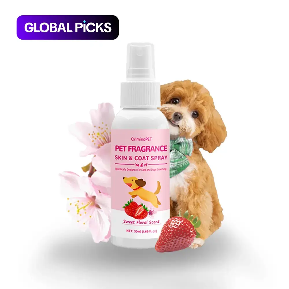 Pet Perfume Spray Sweet Floral Scent 50ML Travel Size, Essential Pet Fragrance Mist, Ideal for Daily Use & Travel Supplies