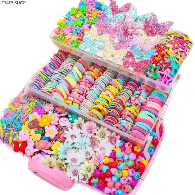 Stylish hair styling accessory set, available in multiple colors, includes a bow hair clip, seamless elastic hair tie, and decorative hair cord. Soft Bow Clips