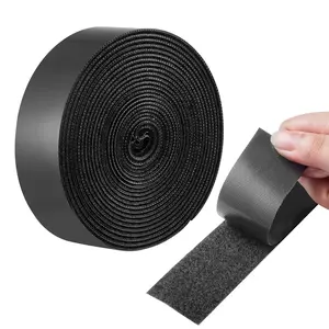 【DealsForYouDays】VEVOR 16 ftx 1.5 in Hook and Loop Tape, Hook Loop Heavy Duty Strips Rolls, Strong Nylon Self Adhesive Strips Roll, Sticky Back Fastener Tape Roll Ideal for Home Office School and Crafting, Black
