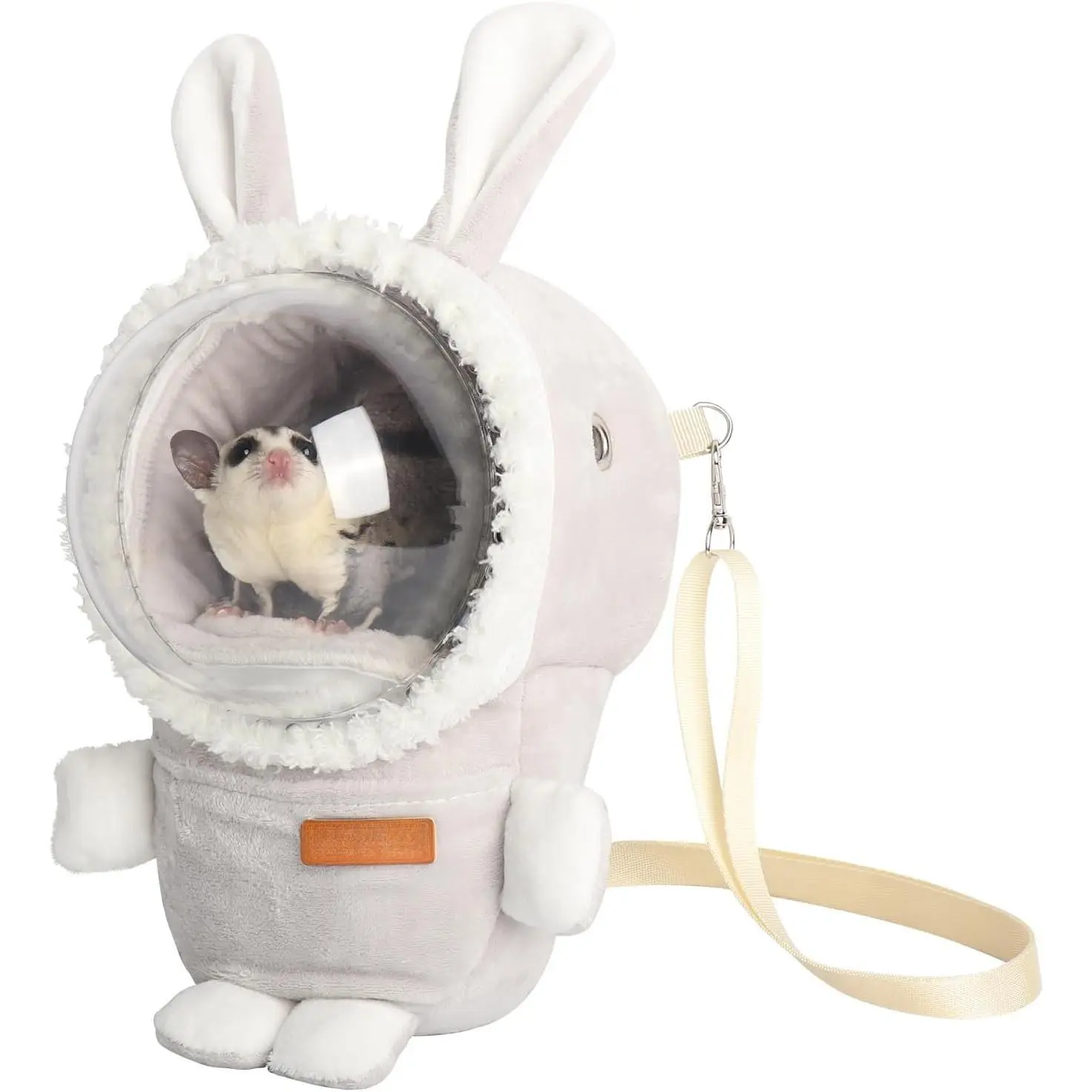Hamster Carrier Rat Bag Cute  Shape Small  Sugar Glider Travel Pouch Gerbil Hedgehog Portable Travel Carrier Outdoor Hangbag Grey  Rat Carrier (Grey)