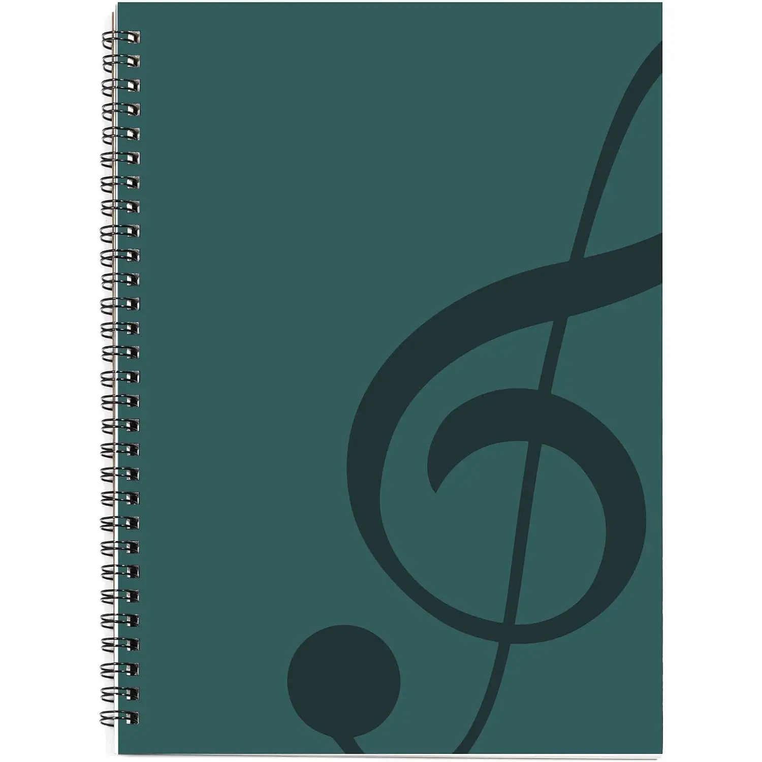 Musicians' Coil-Bound Blank Composition Manuscript Staff Paper Notebook, Double-Sided, Black, 100 Pages, 26x19cm (Water Blue/Blue)