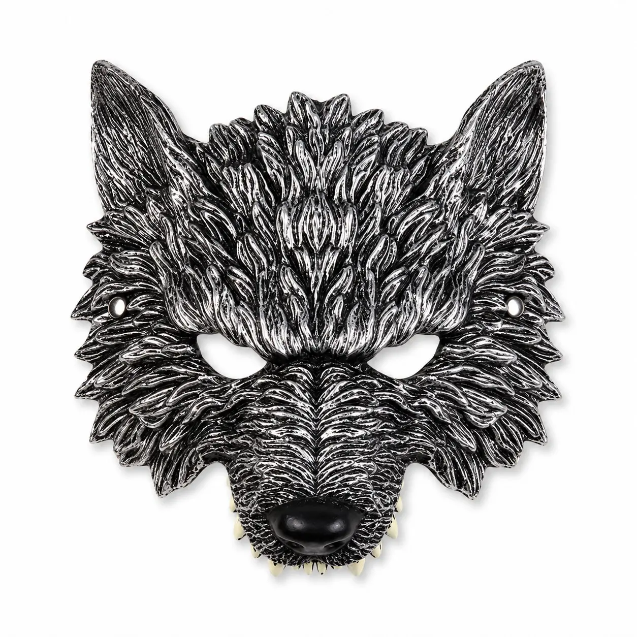 3D Werewolf Mask for Adults, Soft Rp Foam Wolf Face Mask, Antique Metallic Finish, Halloween Carnival Cosplay Masquerade Costume Accessory, Realistic Mask