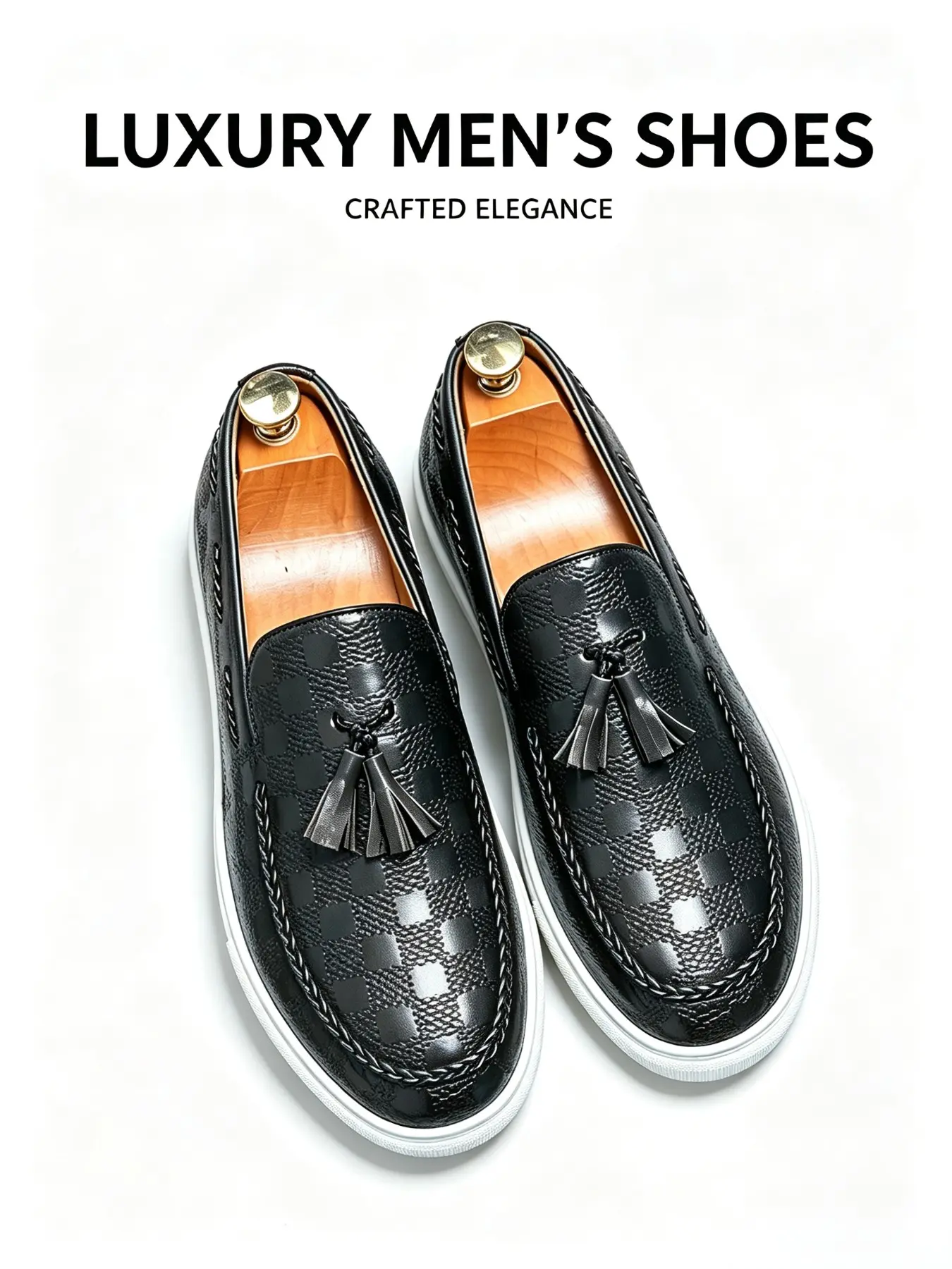 Men's Fashion Fringe Casual Loafers, Round Toe Rubber Sole, Medium Width, All Seasons, Business Commute, European Style Low Top Shoes