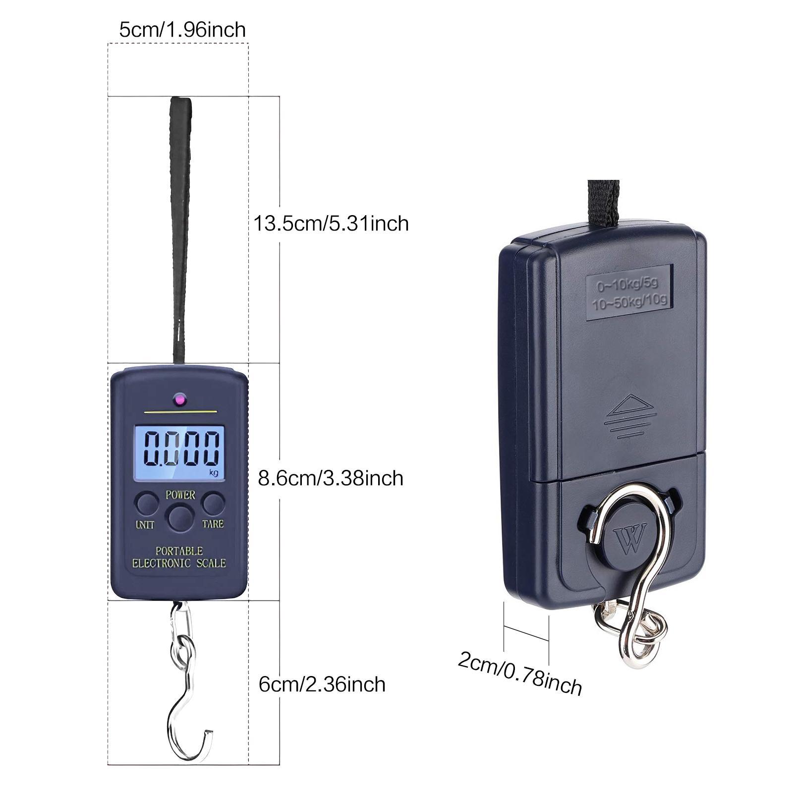 Backlit LCD Display Hook Scale, 110 lb/50kg Hook Scale, Batteries Required Hook Scale, Universal Handheld Hook Scale, Hand Tools as Dad Gifts, Heavy Duty, Tool, Portable Digital Scale, Balance Scale