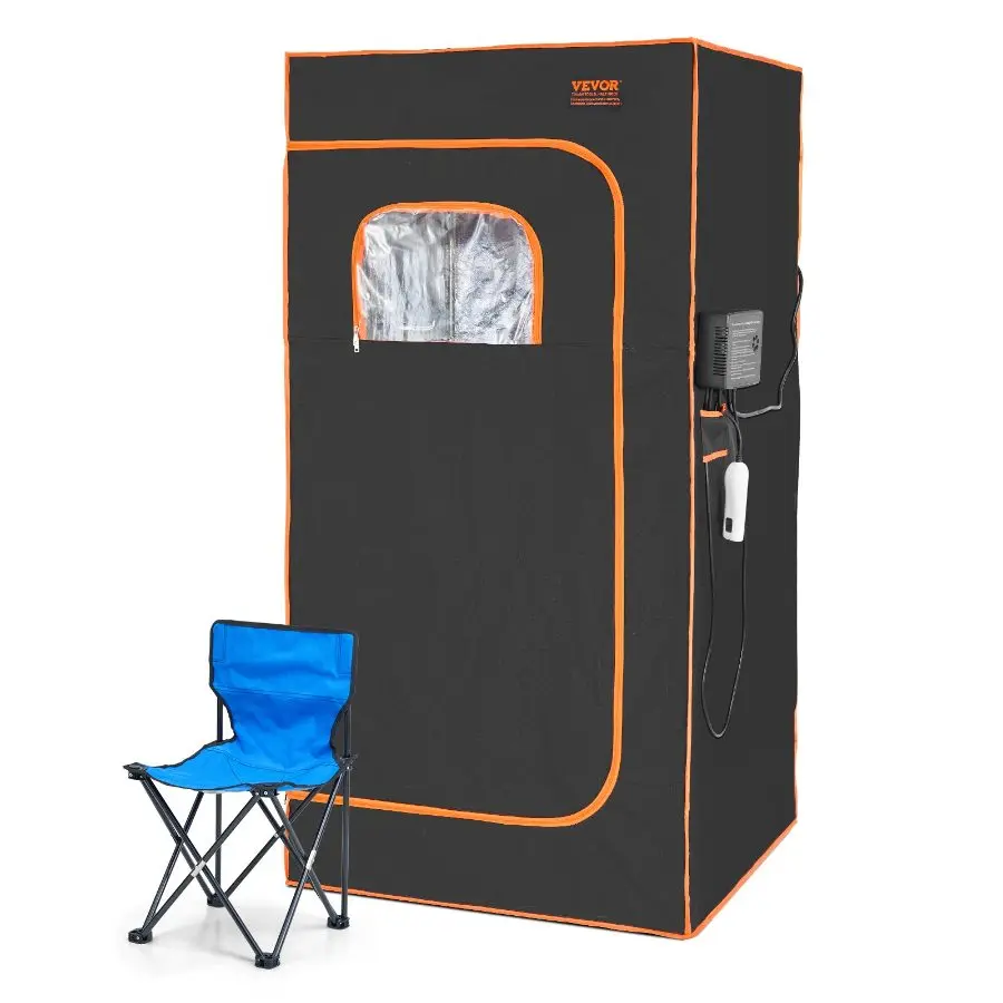 VEVOR Portable Sauna Tent,1400 Watt Personal Sauna Kit For Home Spa Time Temperature Remote Control Black Yhwbxssnqccs9jzufv1 - View #11