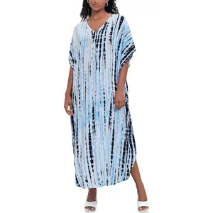 Kaftan for Women Plus Size Bathing Suit Cover up Batwing Dress Loose fit Moroccan Caftan mumu Dresses for Women(Gift)