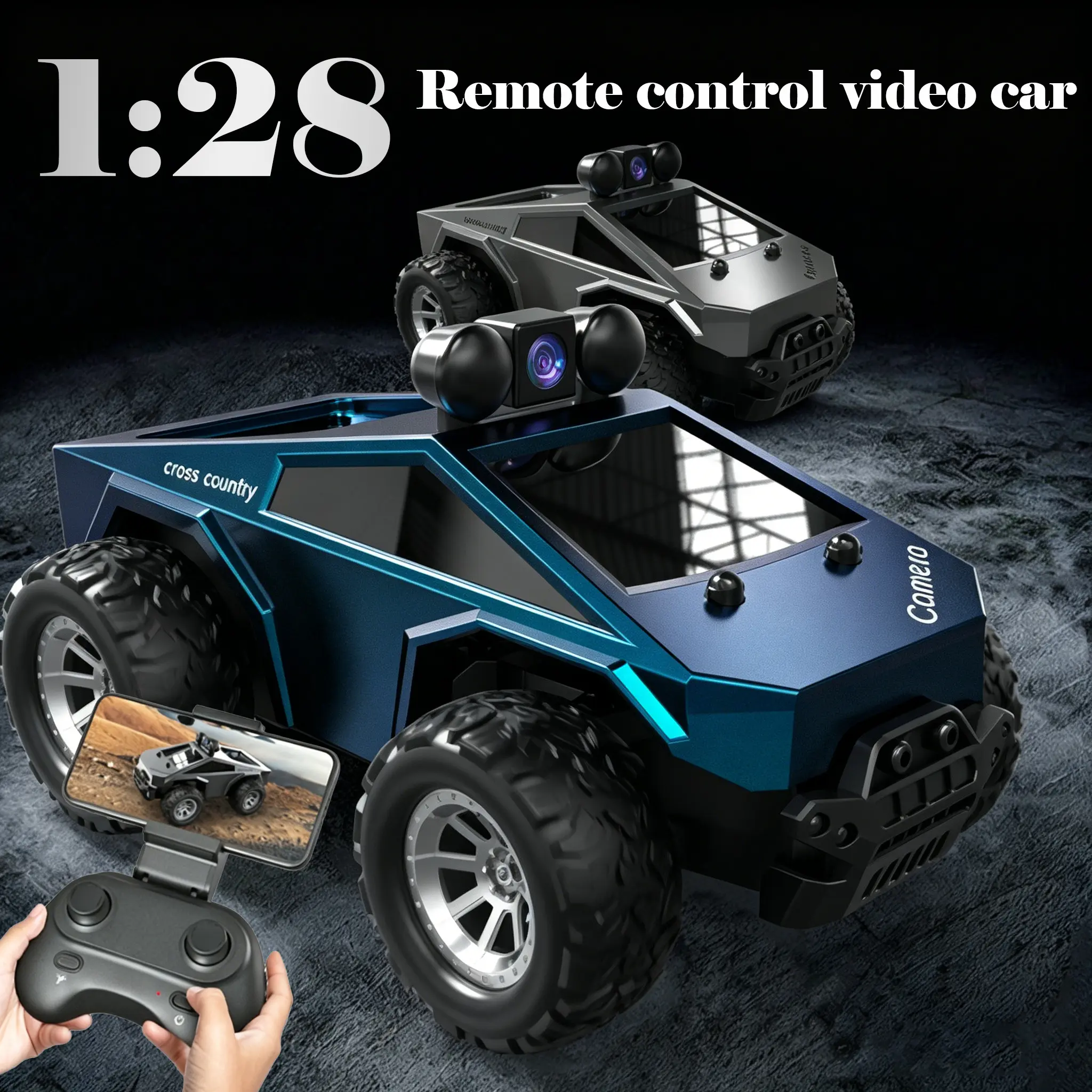 1:28 Four-Wheel Drive RC Car with Camera, High-Performance Drift Racing Toy, Remote Controlled Vehicle, Christmas Gift for Kids, Includes Battery, Remote Needs Aaa Batteries