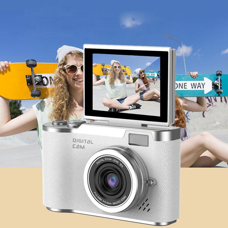 Flip screen Retro camera, portable beginner camera for teenager, Y2K aesthetic, entry level digital camera with filter effects, video recording  perfect gift for Christmas Day, Thanksgiving, and New Year, Portable Selfie Camera, Digicam
