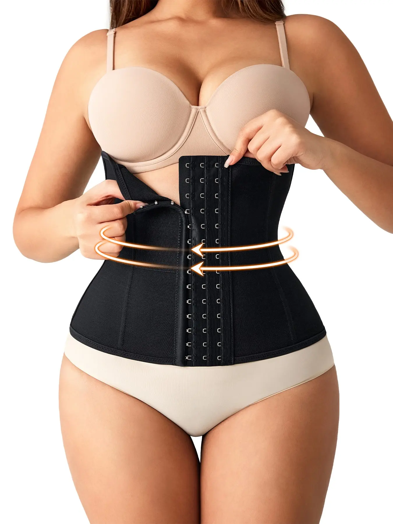 Women's Invisible Seamless Corset Style Shapewear Waist Cincher, Four Steel Bone Support Abdominal Corset, Adjustable Three Rows Buckles Postpartum Body Repair Belt