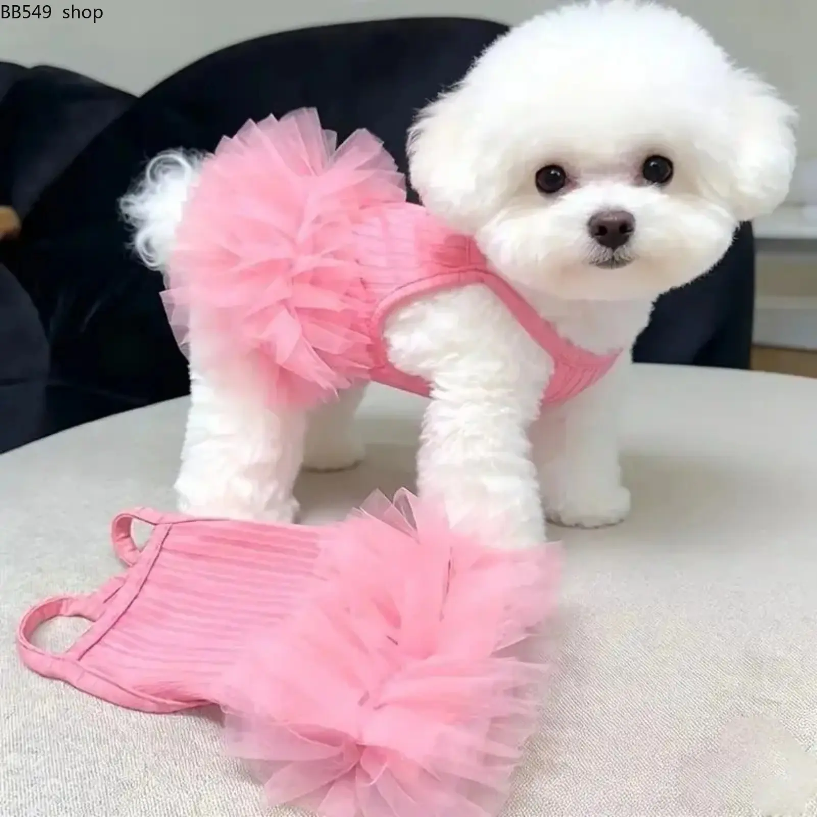 Extra Small Dog & Cat Fashion Tutu Sundress Harness - Breathable Fabric, Cute, Casual, Everyday Use for Daily Walks, Parties