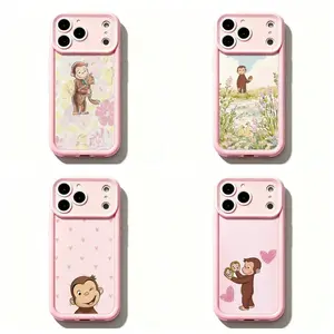 TY-Curious Georgeee Floral Garden Phone Case,Whimsical Nostalgic Kids Art Cover For iPhone 11 12 MINI 13 MINI 14 15 16 17 Air Pro Max for Samsung S26 S25 S24 S23 S22 S21 Case, Gift for her/him/fans,Cute Monkey Cartoon Phone Case
