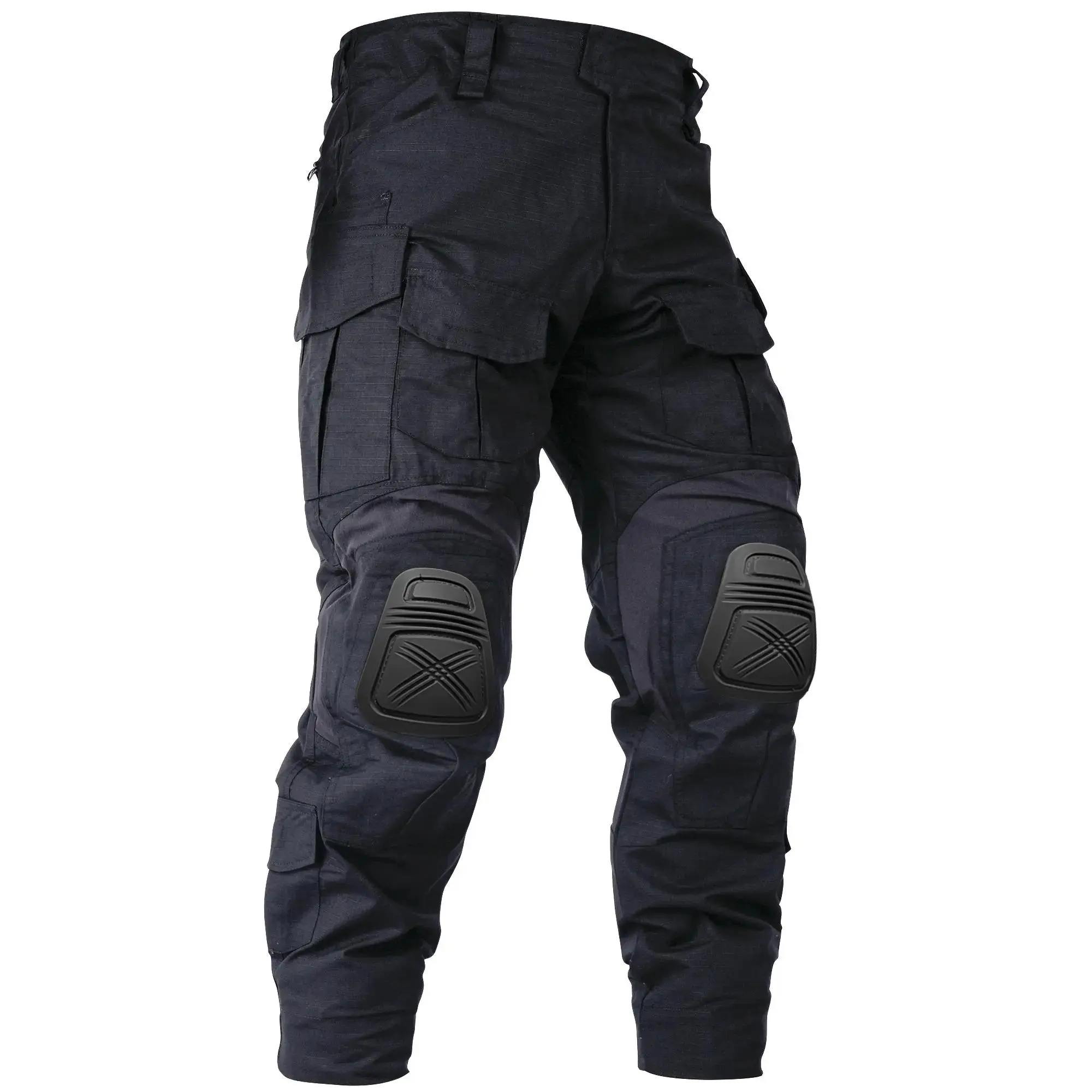 Men’s Outdoor Pants with Knee Pads Camo Cargo Pants Waterproof Hiking Pants 10 Pockets (No Belt) Menswear Trouser abrasion resistant outdoor training pant gym sweatpants woman men's