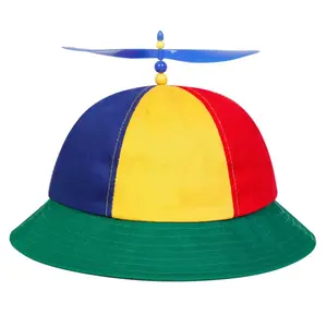 Unisex Multi Color Splicing Propeller Personality Bucket Hats Fishermen Caps Outdoor Casual Cap Sunscreen Hat