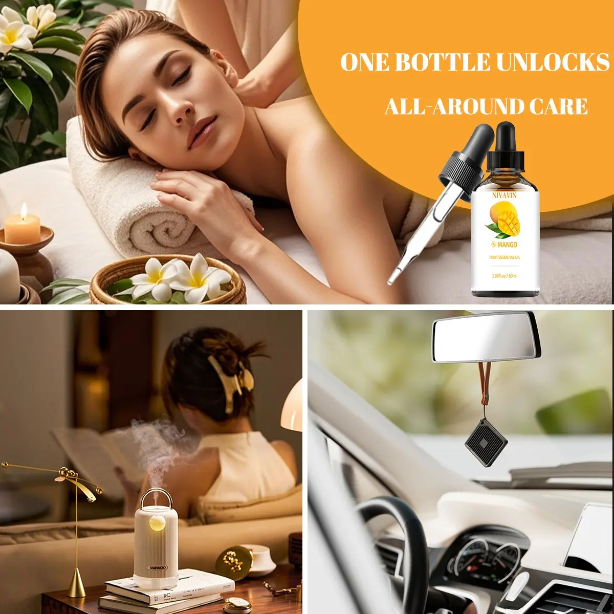 60ML/2.03fl.oz Multi-Purpose Care Product, Ideal for Massage, Shower, Skin, Face, Body, Nail, Hair, Lash Care, Comprehensive Wellness Solution