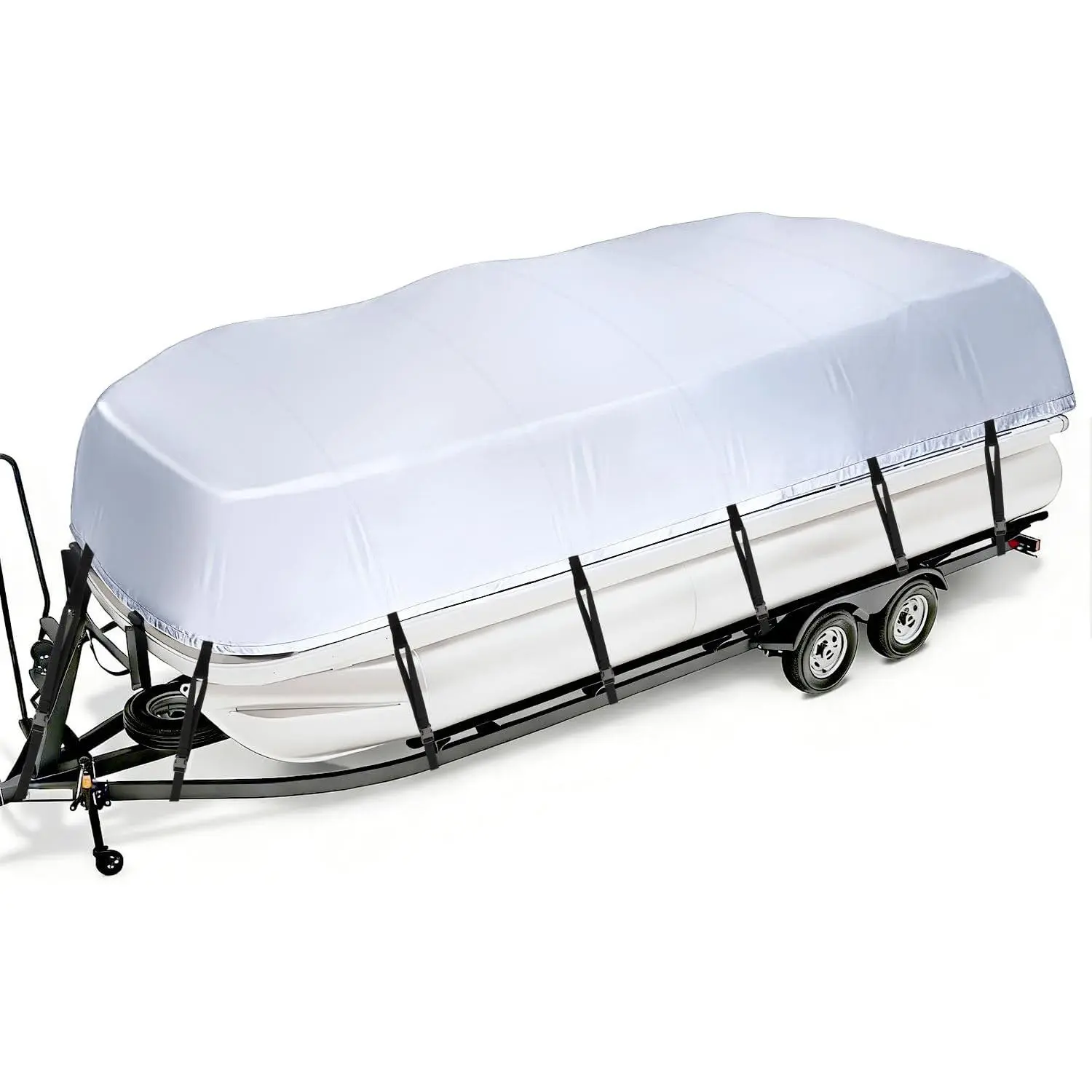 Trailerable Pontoon Boat Cover, Fits 17 to 28ft Long & Beam Width up to 102in Pontoon Boat with Storage Bag