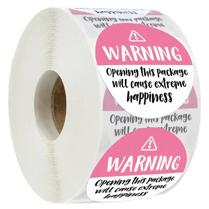 500PCS/roll spot pink black personalized warning sticker round sealing sticker package decorative sticker self-adhesive sticker