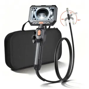 VEVOR 2-Way Dual-Lens Articulating Endoscope with Light, 1080P HD Industrial Borescope Inspection Camera with Articulated Probe, Rigid Snake Scope Cam for Wall Automotive Engine Inspect-4.9FT